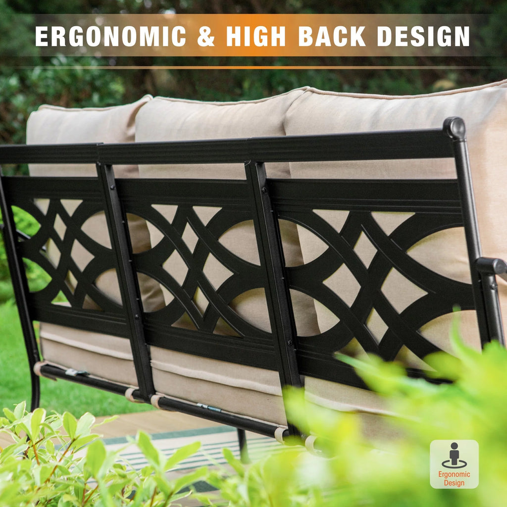 Beige Metal Patio Furniture Set V11285