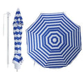 6.5ft Beach Umbrella with Fiberglass Ribs and Carry Bag U331799