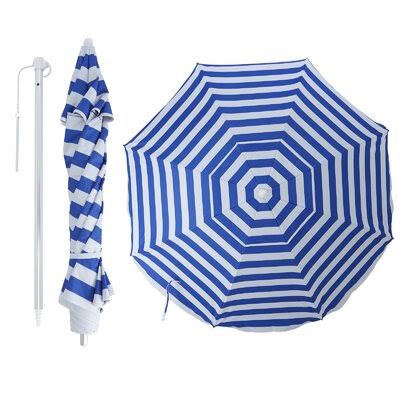 6.5ft Beach Umbrella with Fiberglass Ribs and Carry Bag U331799