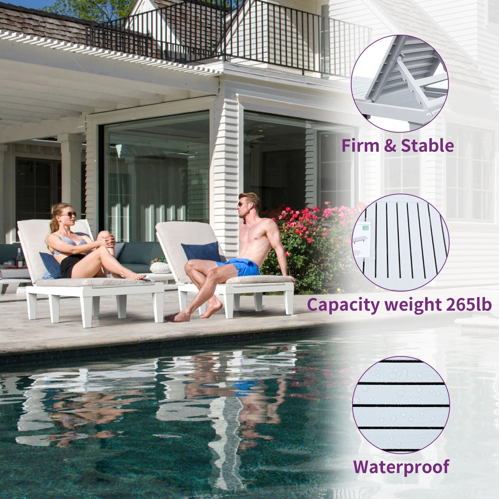 Black Adjustable Outdoor Lounge Chairs K2875