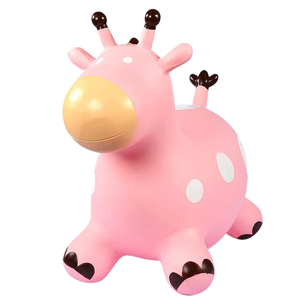 Inflatable Jumping Horse Toy with Air Pump (Pink) Z471