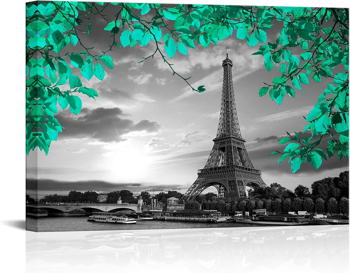 Teal 20x30 Inches Stretched and Framed Canvas Wall Art B1364