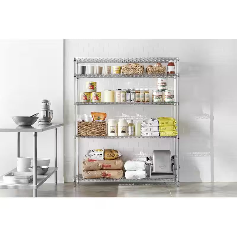 5-Tier Heavy Duty Steel Wire Shelving Unit Y853983