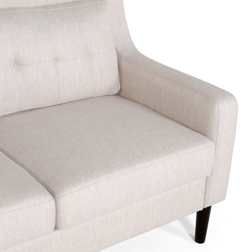 Beige Fabric Upholstered Loveseat B516216