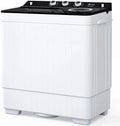 Semi-automatic Twin Tub Washing Machine with Built-in Drain Pump, 26Lbs, White&Black A860