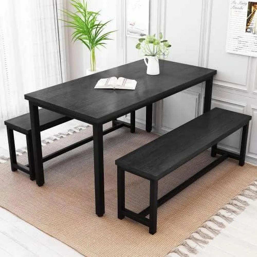 3 Piece Dining Table Set with 2 Benches G996