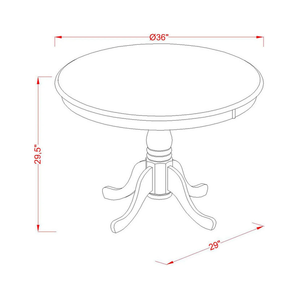 Antique 36" Round Table with Mahogany Finish C608