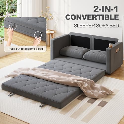 Beige 3-in-1 Full Size Pull Out Sleeper Sofa R169633