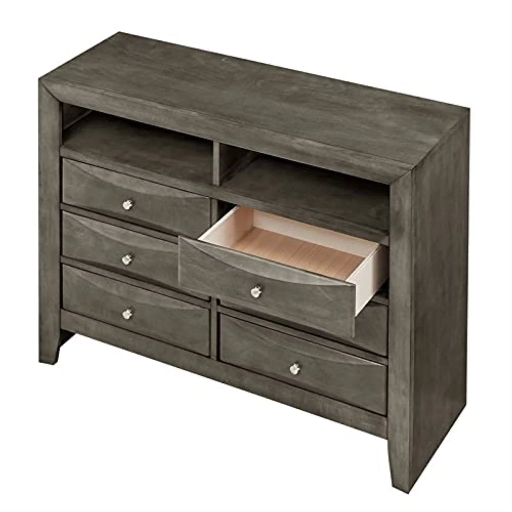 Gray 6 Drawer TV Stand Q676