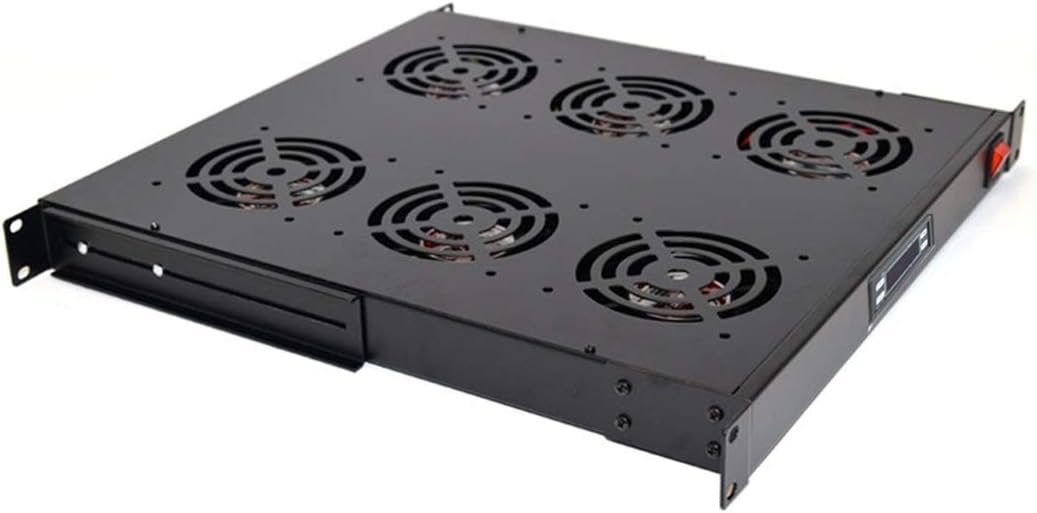 6 Cooling Fans for 19'' Wide Server Cabinet with Thermostat Gauge Pack of 2 F879427