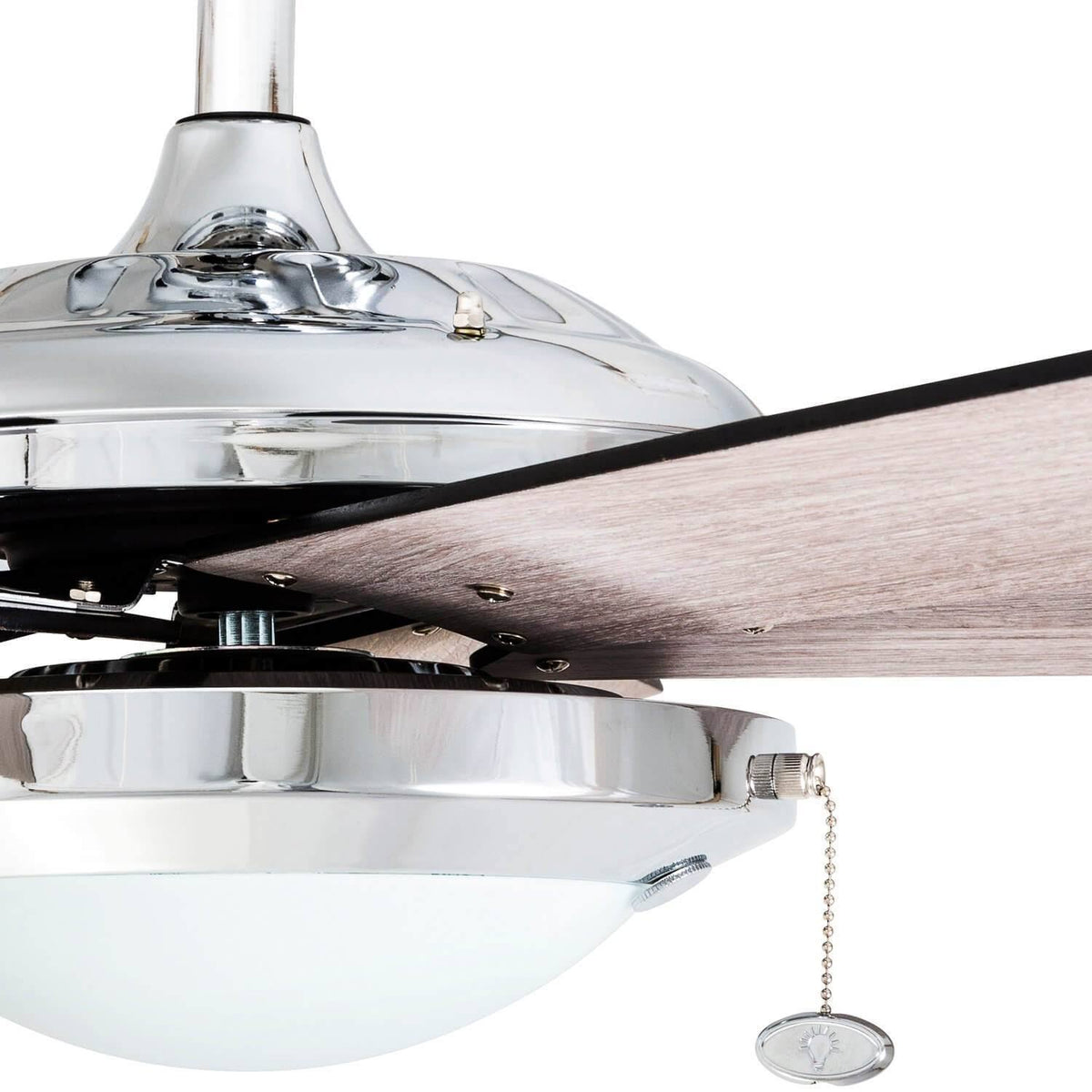 Chrome Contemporary Rustic Ceiling Fan, 52 LED J61086