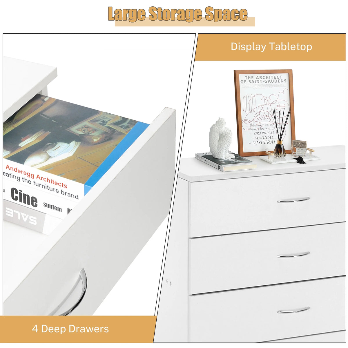 Black 4 Drawer Dresser X13646