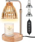 Electric Candle Warmer Lamp with Timer & Dimmer, Glass, Includes 2 Bulbs E2769