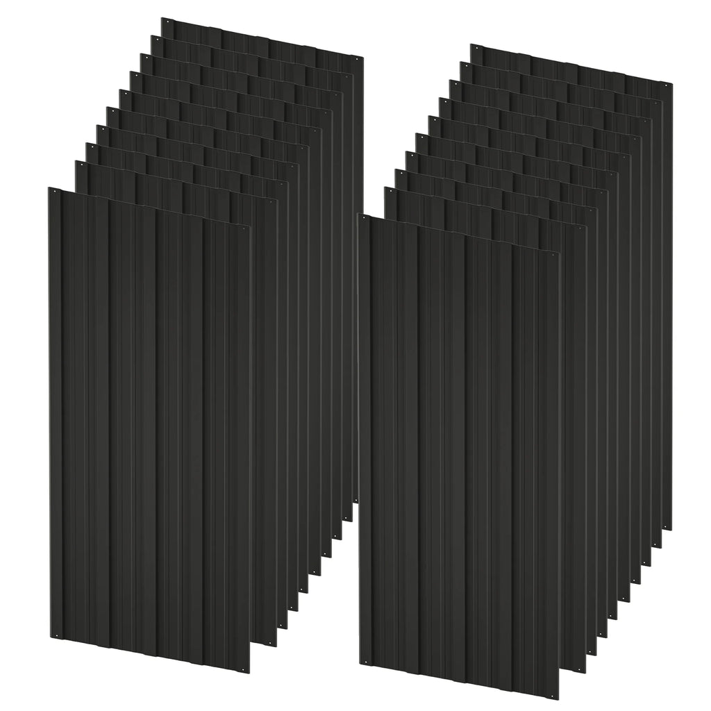 20 Pcs Galvanized Metal Roof Panels Black E770