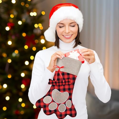 3 Pieces Pet Christmas Stockings Paw Pattern I221