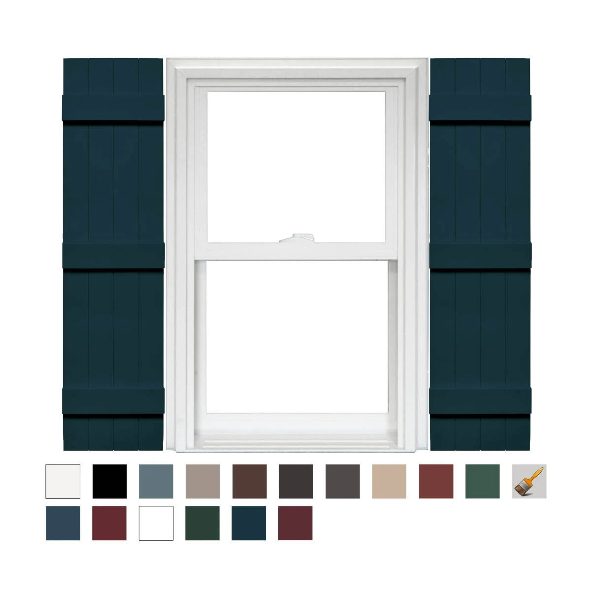 4 Board and Batten Joined Vinyl Shutters (1 Pair) 14 x 55 Midnight Blue X314