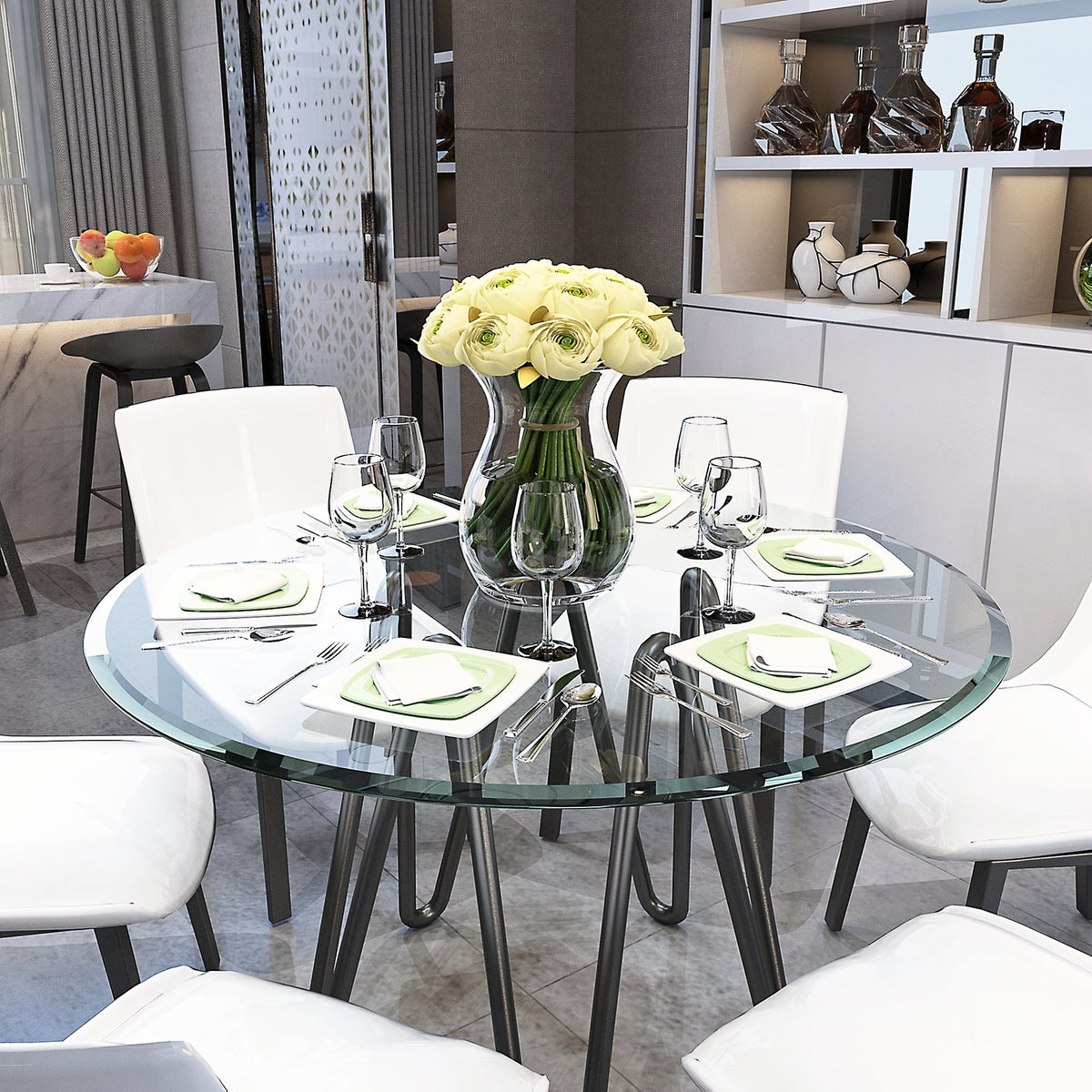 40'' Round Clear Tempered Glass Table Top N661050