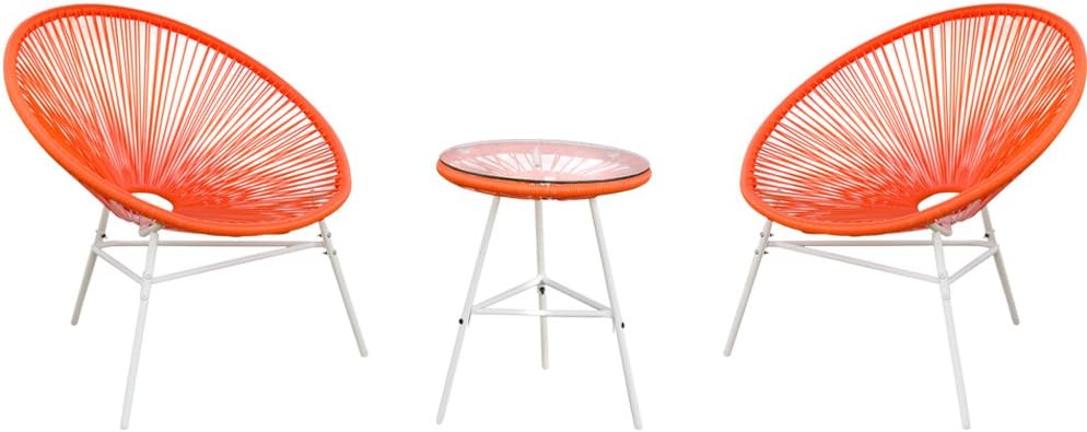Blue 3 Piece Bistro Set with Glass Top Table G7238