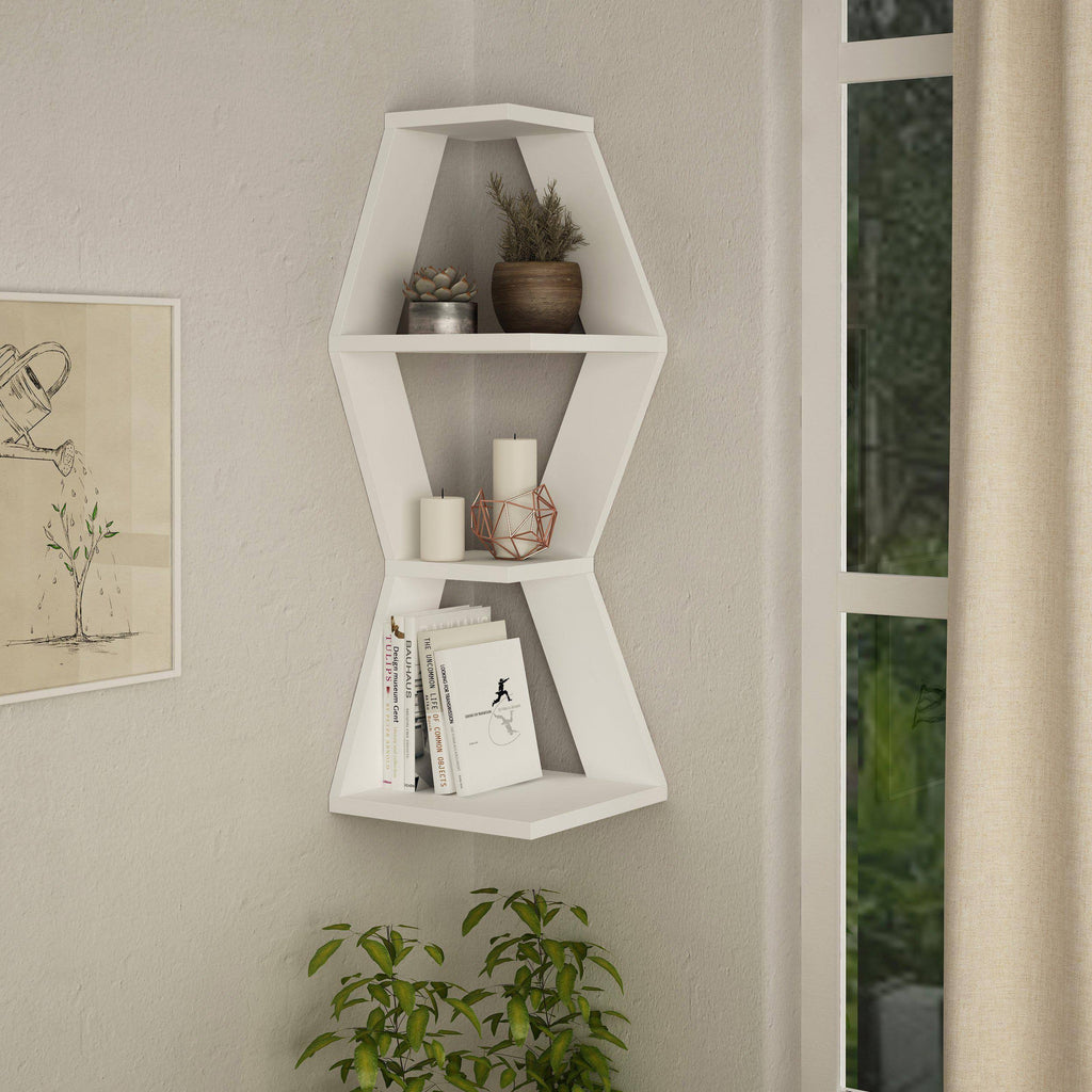 Modern Corner Wall Shelf Light Mocha H284511