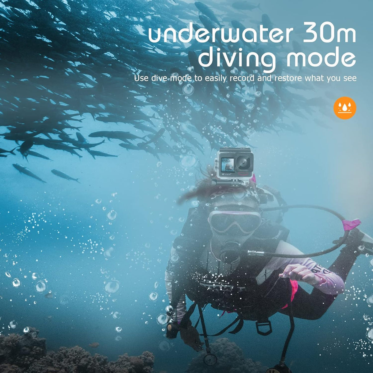 4K60FPS WiFi Dual Screen Action Camera 20MP Touch Screen EIS 170 Angle Wide 30m Waterproof 4X Zoom Sports Camera P864597