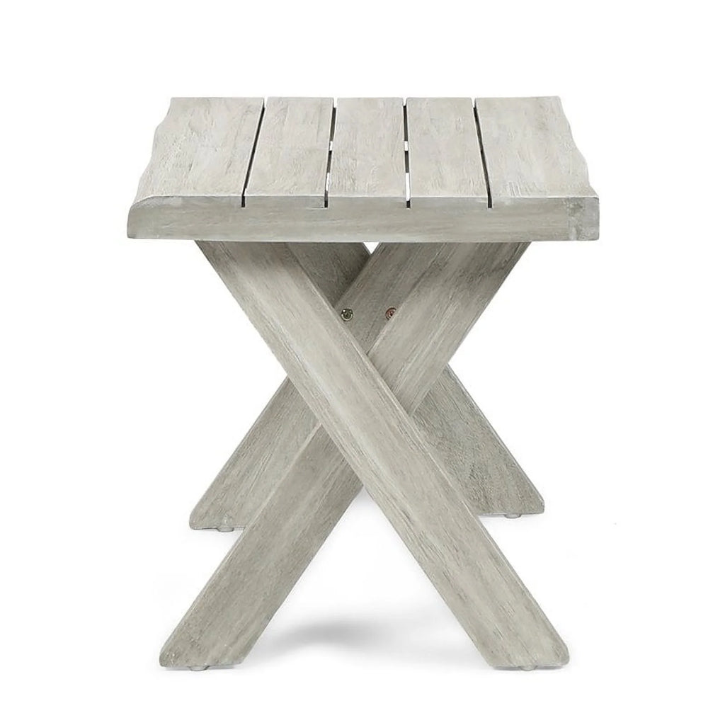 Light Gray Acacia Wood Outdoor Side Table E668