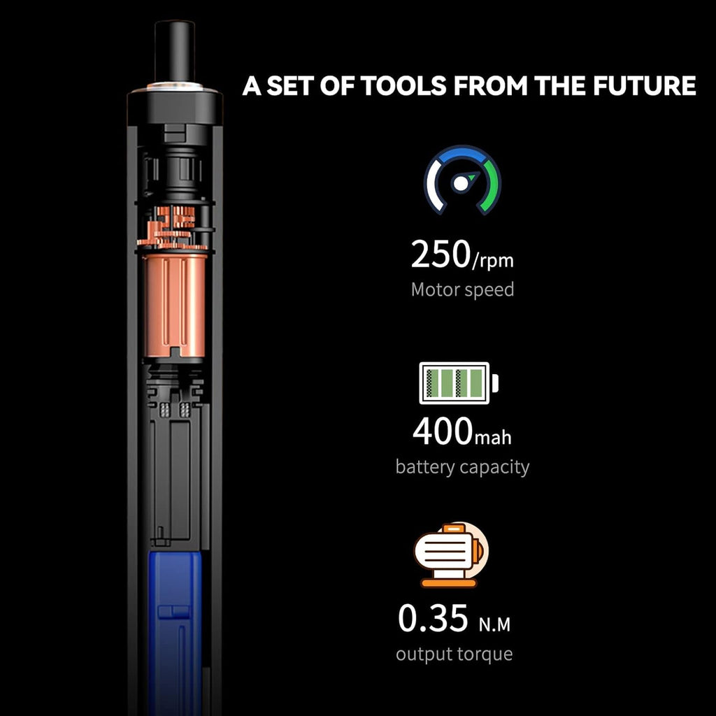 Mini Electric Screwdriver 69 In 1 with 56 Magnetic Precision Bits & LED Light T14241