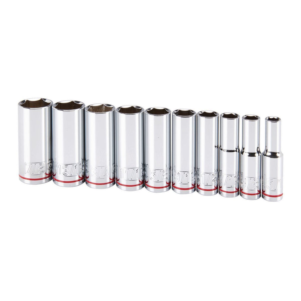 3/8 in. Drive SAE Chrome Deep Socket Set, 10-Piece N6277