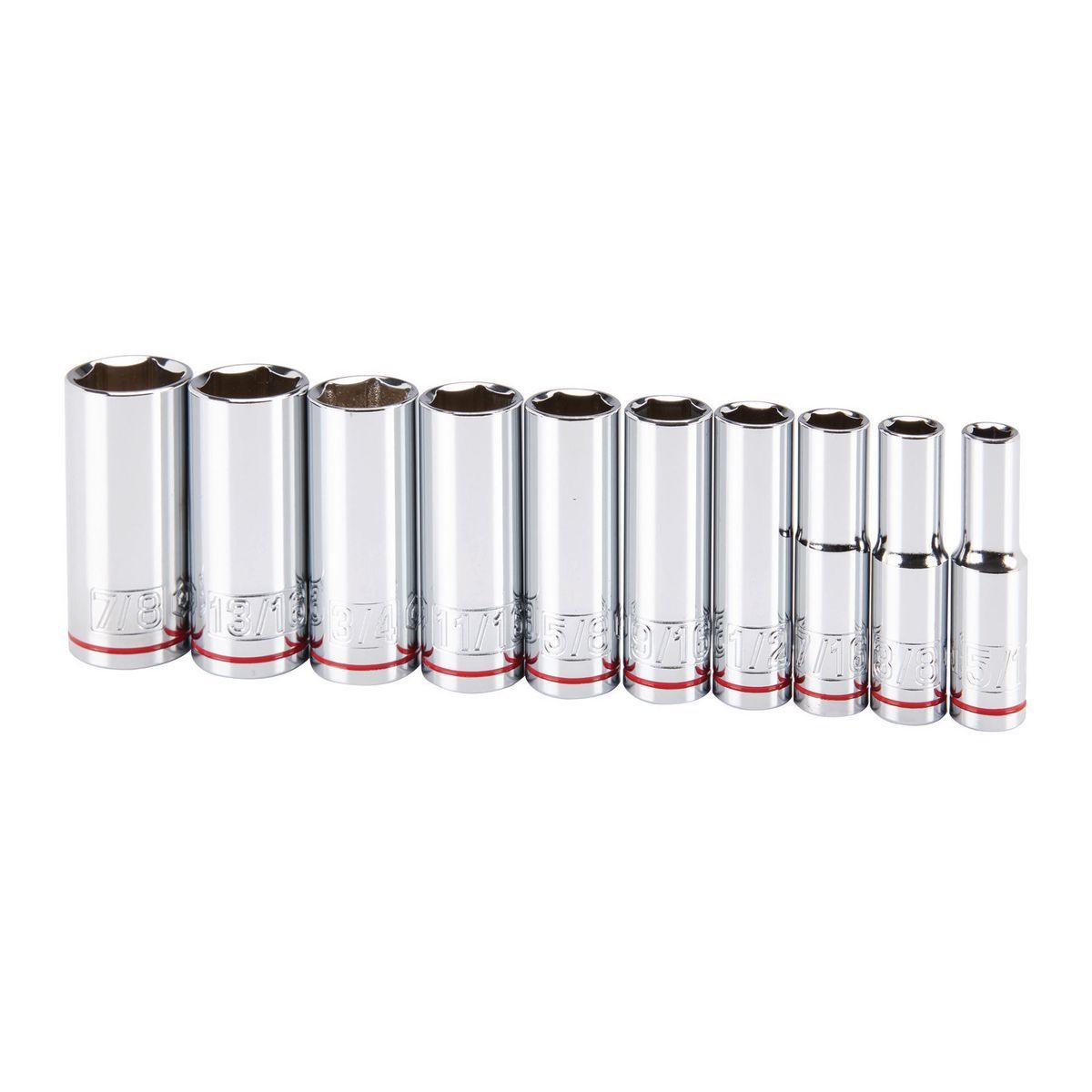 3/8 in. Drive SAE Chrome Deep Socket Set, 10-Piece N6277