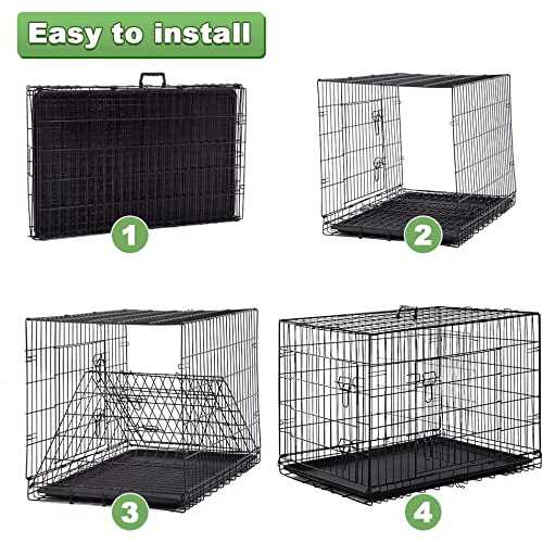 24-48 Inch Folding Wire Dog Crate with Double-Door A363361