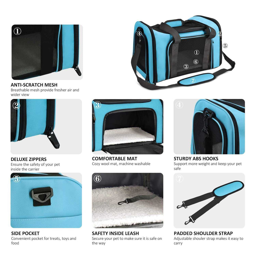 Cat Dog Pet Carrier for Small Medium Cats up to 15 Lbs J9354