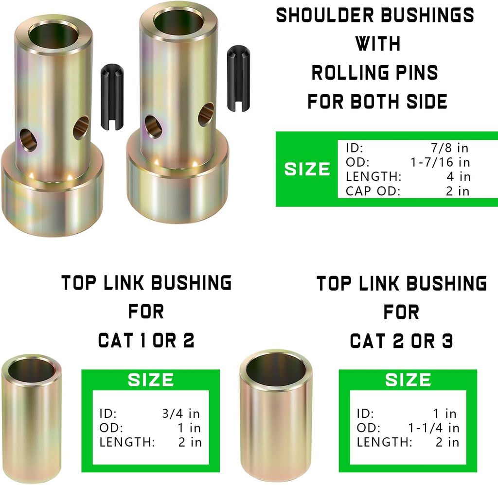 4 Pairs Cat 1 Quick Hitch Adapter Bushing Kit C59486