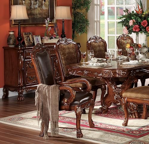 9pc Formal Dining Table Set with 6 Side Chairs and 2 Arm Chairs M304