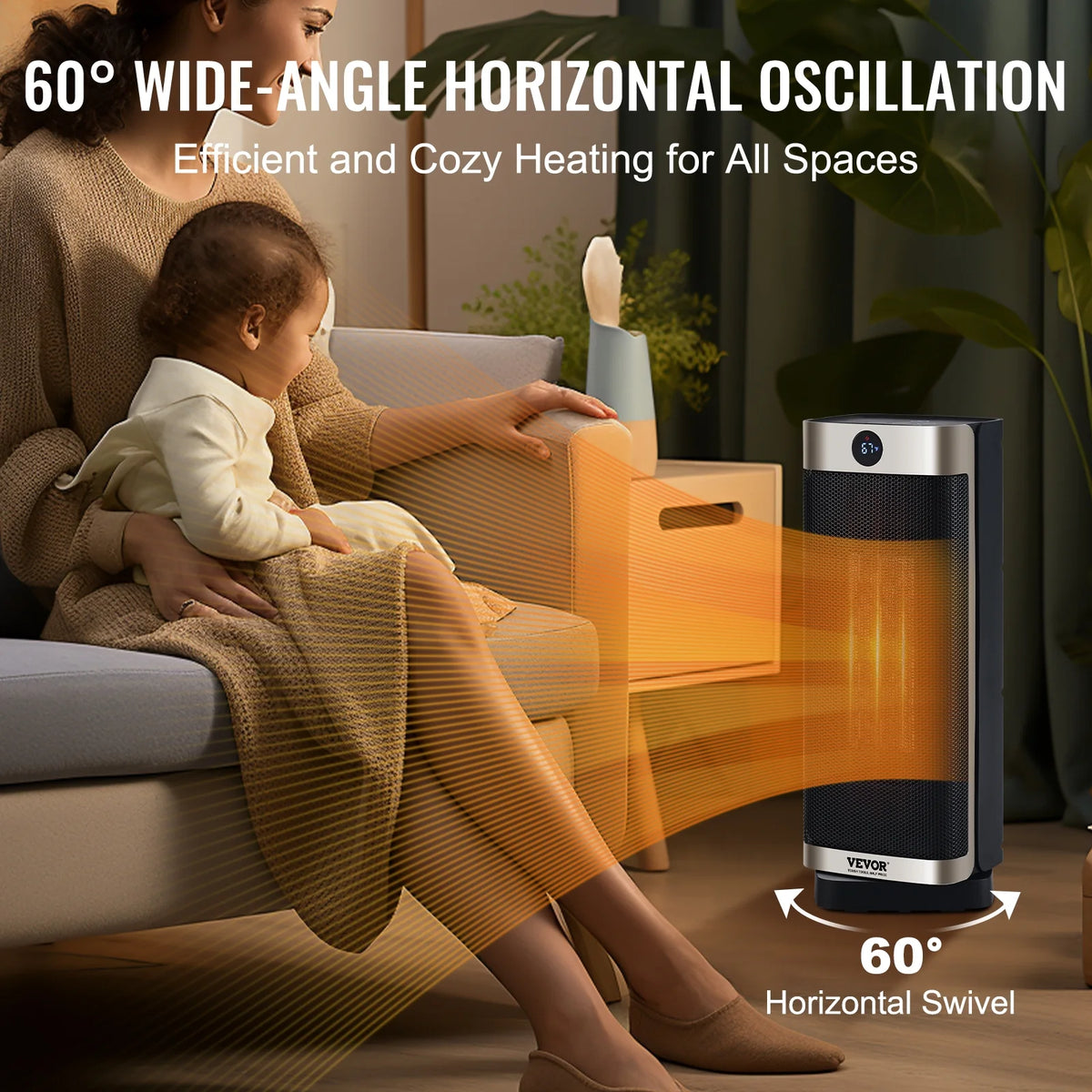 1500W Electric Fan Forced Portable Space Heater 16 in O726