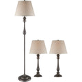 Metal Lamps in Black with Golden Highlight, Set of 3 L670