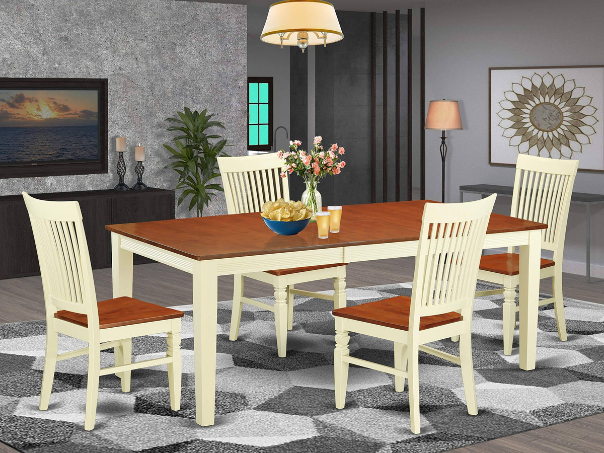 Black Wood Seat Chair with Slatted Back - Set of 2 V285