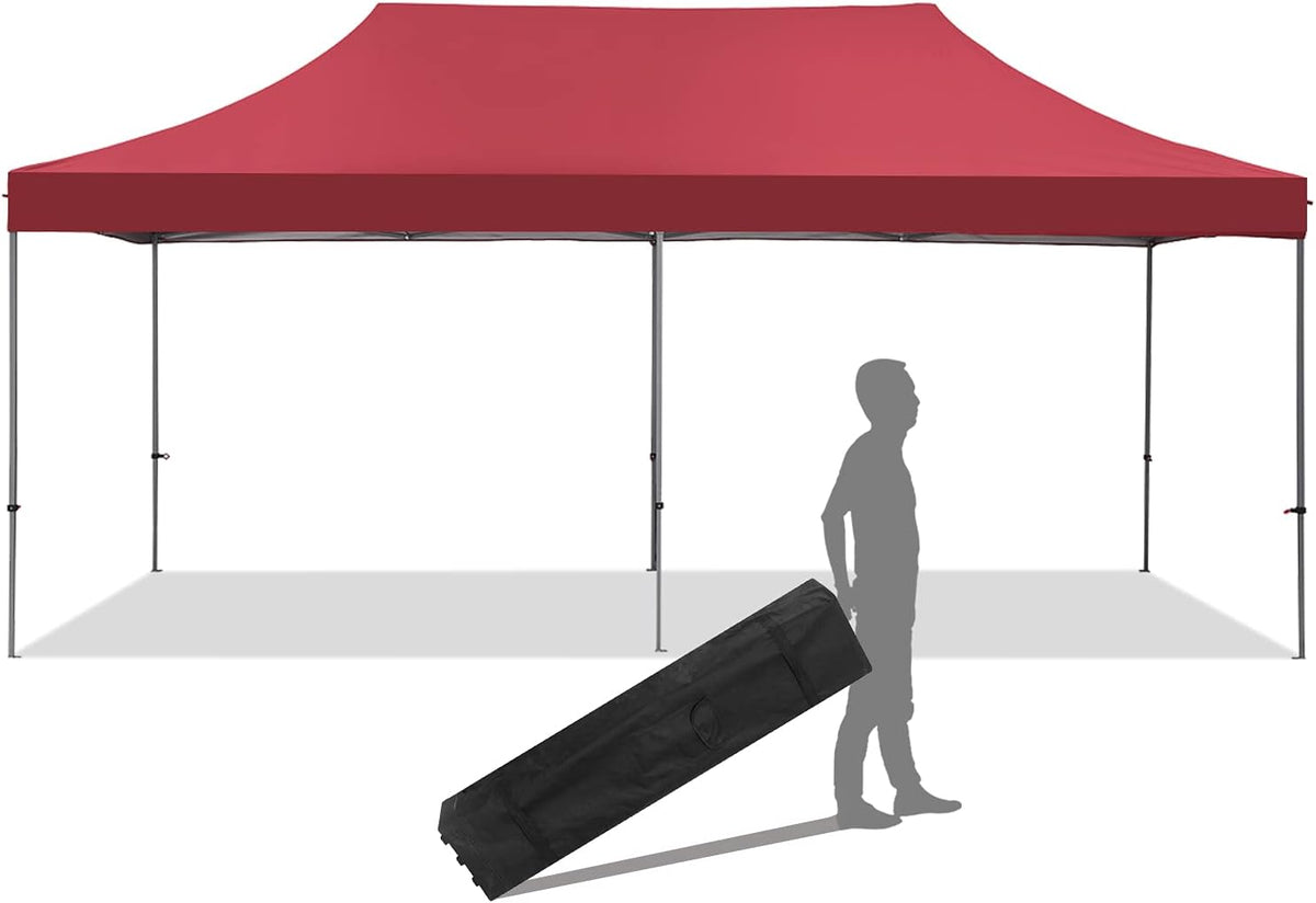 10x20 ft Pop up Canopy Tent with Removable Sidewalls and Wheeled Bag W8895