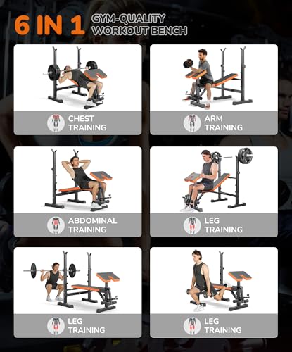 6 in 1 Adjustable Weight Bench Set X7170