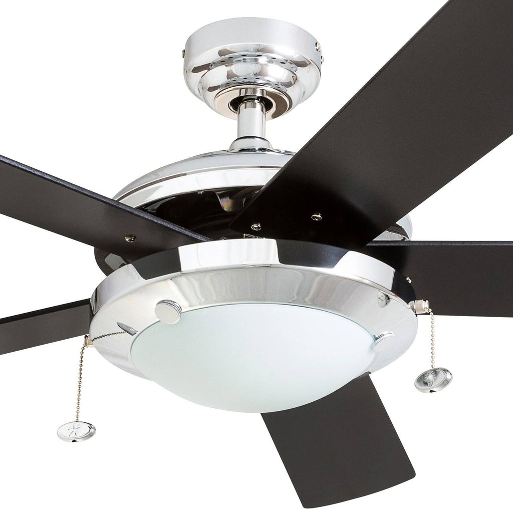 Chrome Contemporary Rustic Ceiling Fan, 52 LED J61086