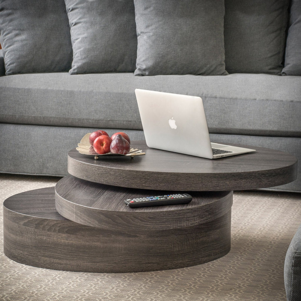 Oval Rotating Wood Coffee Table C88580