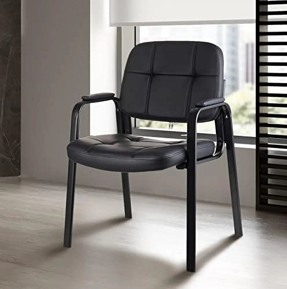Black Bonded Leather Guest Chair 4 Pack N28879