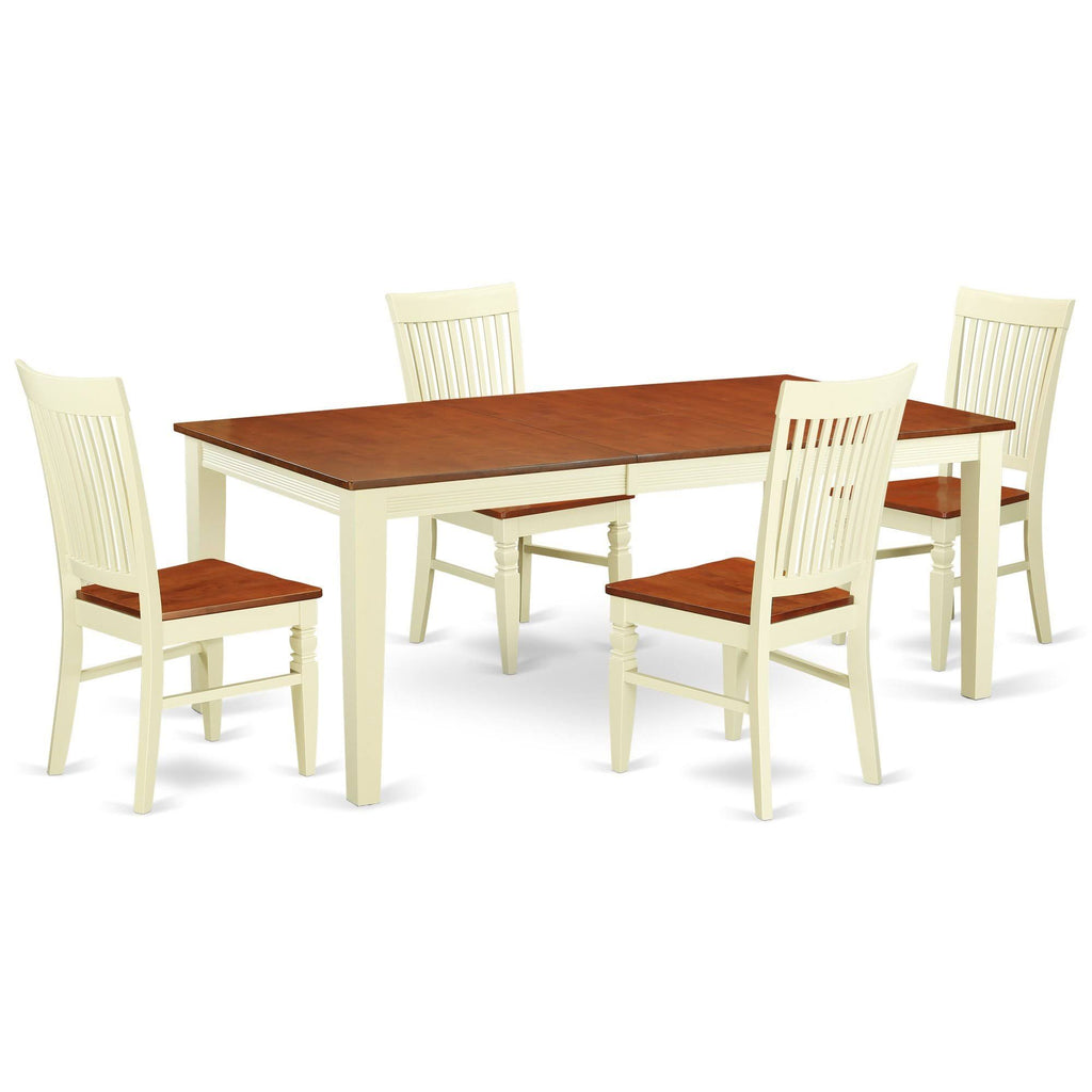 Black Wood Seat Chair with Slatted Back - Set of 2 V285