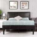 Faux Leather Upholstered Platform Bed Frame California King B39501