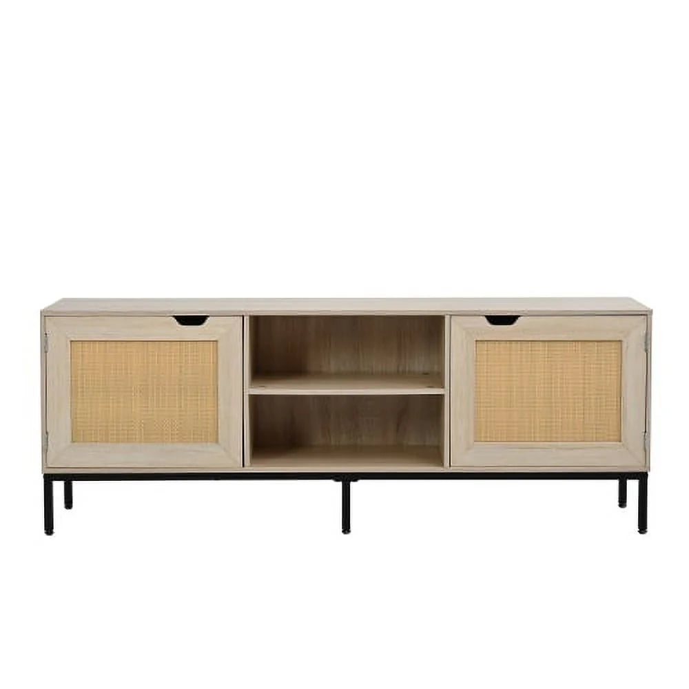 Rattan TV Stand with 2 Rattan Doors X225802