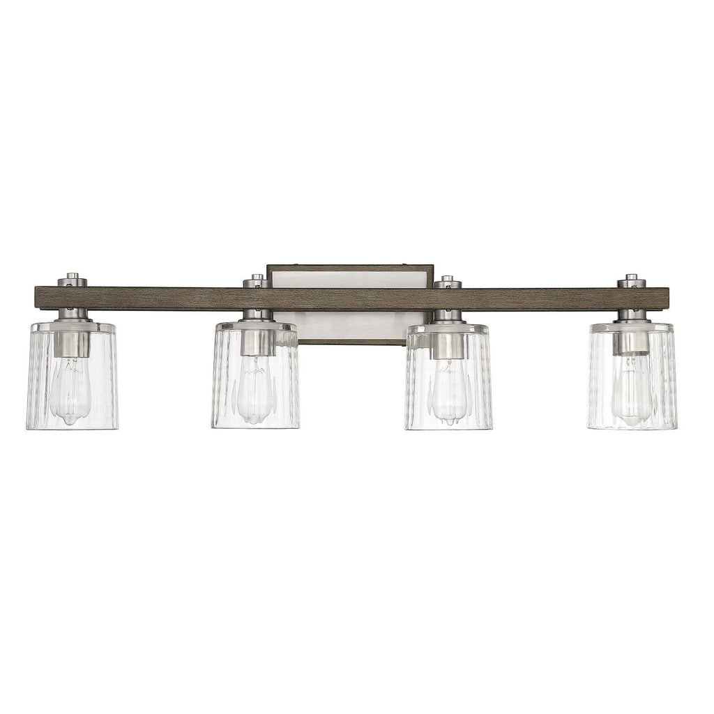 4 Light Bath Bar Satin Nickel/Gray N651599