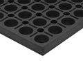 Black Interlocking Anti-Fatigue Anti-Slip Floor Mat D862