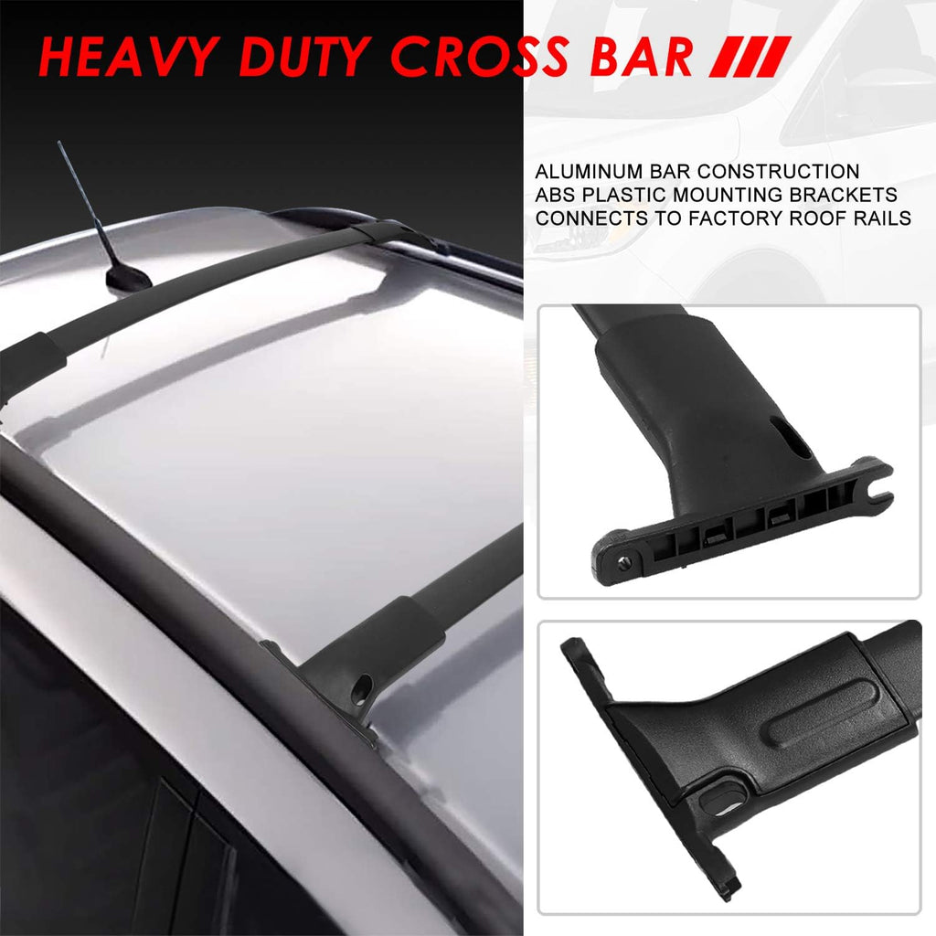 Matte Black Aluminum Roof Rack Cross Bars Pack of 2 C494602