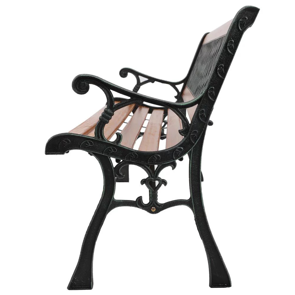 49" Rust Resistant Hardwood Cast Iron Park Bench R272166