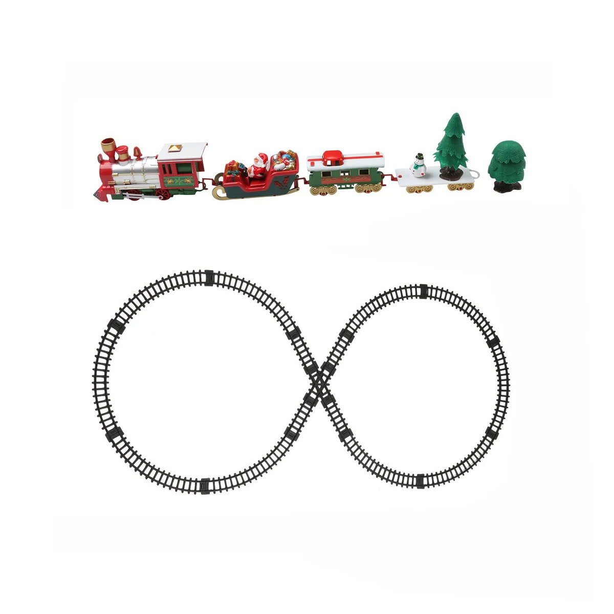 Battery Operated Toy Train Set with Railway Tracks X36955