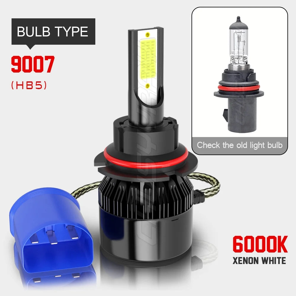 4PC LED Headlight Hi Lo Fog Light 6000K Bulbs A13034