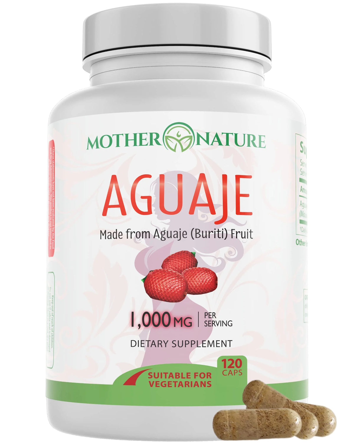Aguaje Capsules 1000mg 120 Vegan Non-GMO C9917